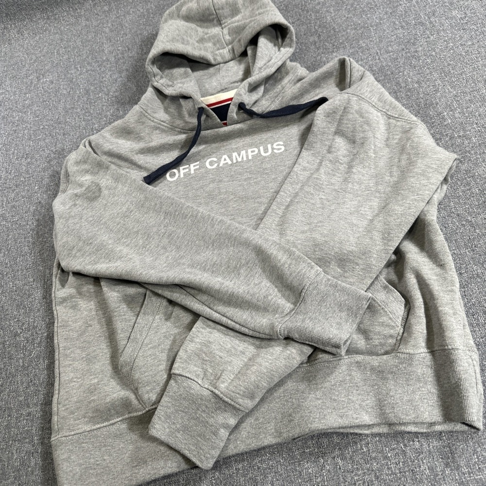 Ardene Off Campus Womens Gray Pullover Hoodie Size Medium Fleece Pocket